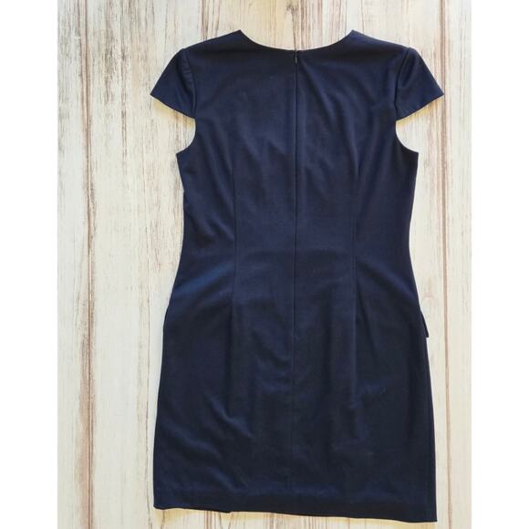 David Meister Navy Blue Cap Sleeve Button Front Dress sz 12 - Picture 4 of 4